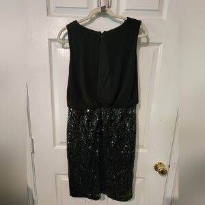 Calvin Klein Black Sequin Blouson Dress - Size 12